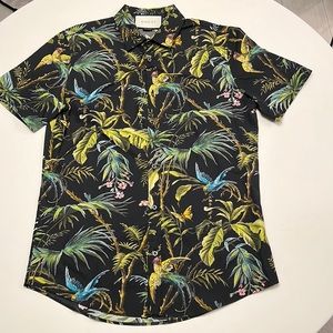 GUCCI Men's Black Tropical Print Cotton Duke Shirt *WORN ONCE* SIZE 38 | 15